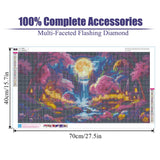 5D Large Diamond Painting,Fantasy Large Diamond Art Kits for Adults,DIY Full Drill Crystal Rhinestone Arts and Crafts,Waterfall mountain Art Painting with Diamond Home Wall Decor 27.5 X 15.7inch pchmcu