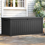 YITAHOME 120 Gallon Resin Deck Box, Weather Resistant Outdoor Storage Box for Patio Cushions, Garden Tools, Pool Supplies, Lockable, Easy Assembly, Extra Seat or Table (Dark Gray) YITAHOME