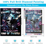 Meothan Diamond Art Kits for Adults, 5D DIY Skull Diamond Painting Kits for Adults Beginners, Diamond Dots Kits Gem Arts Crafts for Living Room Bedroom Offices Home Wall Decor 12X16 Inch Meothan