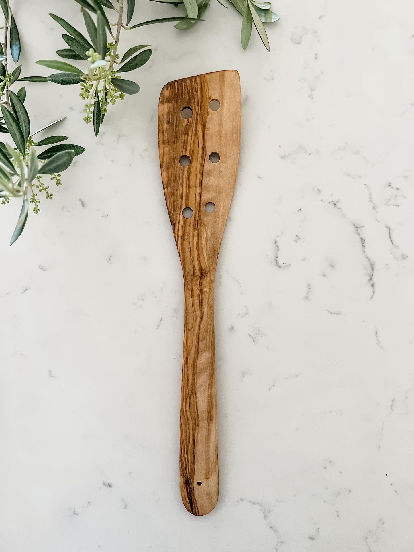 Cilio Toscana Olivewood 3-Piece Utensil Set, Includes Perforated Spatula, Stirring Spoon, Cooking Spoon, Natural