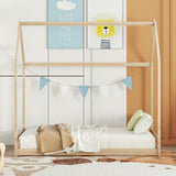 Bellemave Twin Montessori House Bed Frame for Toddlers – Natural Wood Floor Bed for Kids Bellemave