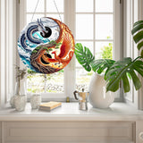 Generic DIY Hanging Diamond Pendant Special Shaped Crystal Diamond Art Painting Ornament Single Sided for Window Home Garden Wall Door Decor-Dragon & Phoenix Generic