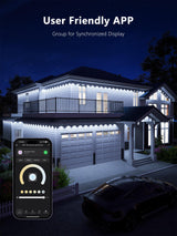 BrizLabs Permanent Outdoor Lights, 100ft 60 LED RGBCW Smart Christmas House Lights with 200+ Custom Scene-Color Effects, Waterproof Eave Light for Christmas, Halloween, Alexa, Google Assistant Enabled BrizLabs