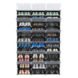 Generic 12-Tier Portable 72 Pair Shoe Rack Organizer 36 Grids Tower Shelf Storage Cabinet Stand Expandable for Heels, Boots, Slippers (Black) Generic