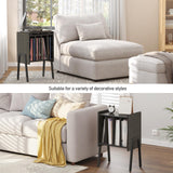 TUTOTAK Record Player Stand, Record Storage Table, End Table with Vinyl Holder Display Shelf, Side Table, Turntable Stand, Nightstand (Black) TUTOTAK