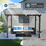 Pamapic 10 * 20FT Outdoor Gazebo,Wall Mounted Gazebo,Hardtop Lean to Gazebo,Aluminum Frame Pergola,UV Resistant Polycarbonate Roof,Outdoor Patio Awnings for Deck, Porch,Lawn,Backyard Pamapic