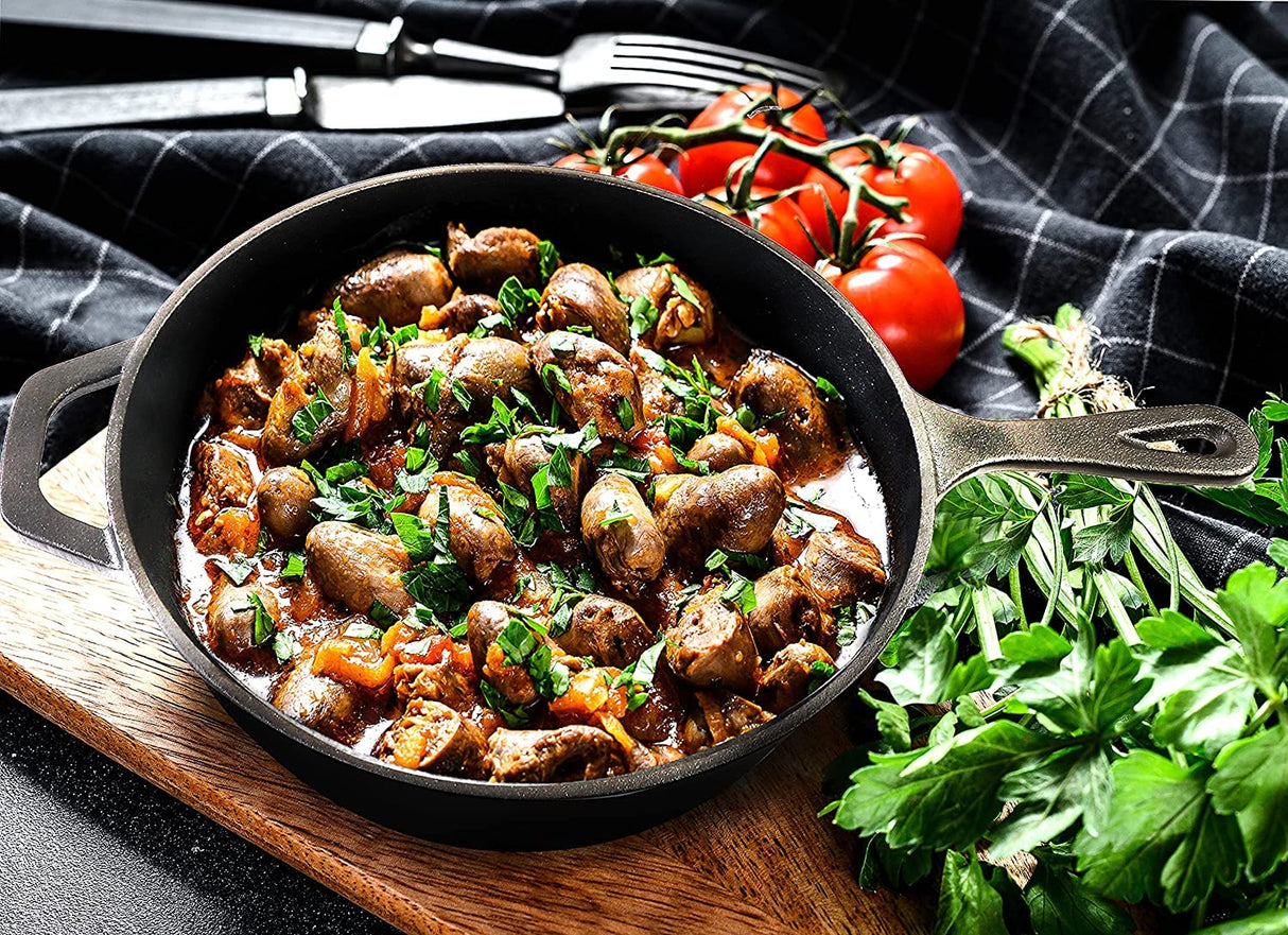 Utopia Kitchen Saute Fry Pan - Chefs Pan, Pre-Seasoned Cast Iron Skillet - Frying Pan 12 Inch - Safe Grill Cookware for Indoor & Outdoor Use - Cast Iron Pan - Cooking Gifts for Men & Women (Black) Utopia Kitchen