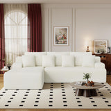 Daluvenix 107" Modern Boneless Couch with L - Shaped Chaise, Comfy Chenille Modular Sectional Sofa Daluvenix