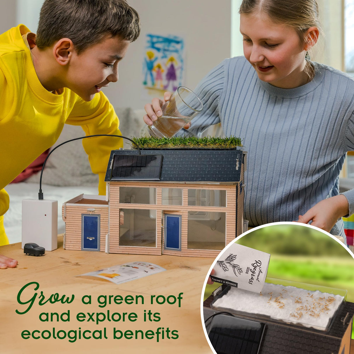 Thames & Kosmos Green Engineering STEM Kit | Build & Experiment with an Energy-Efficient Model Home, Explore Clean Energy, Sustainable Living, Includes Solar Panel, LEDs, Sensors, Ideal for Classrooms Thames & Kosmos