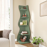 LITTLE TREE Small Corner Shelf, Modern 5-Tier Wall Corner Bookshelf, Stylish Bookcase Storage Rack for Small Space, Living Room, Bedroom LITTLE TREE