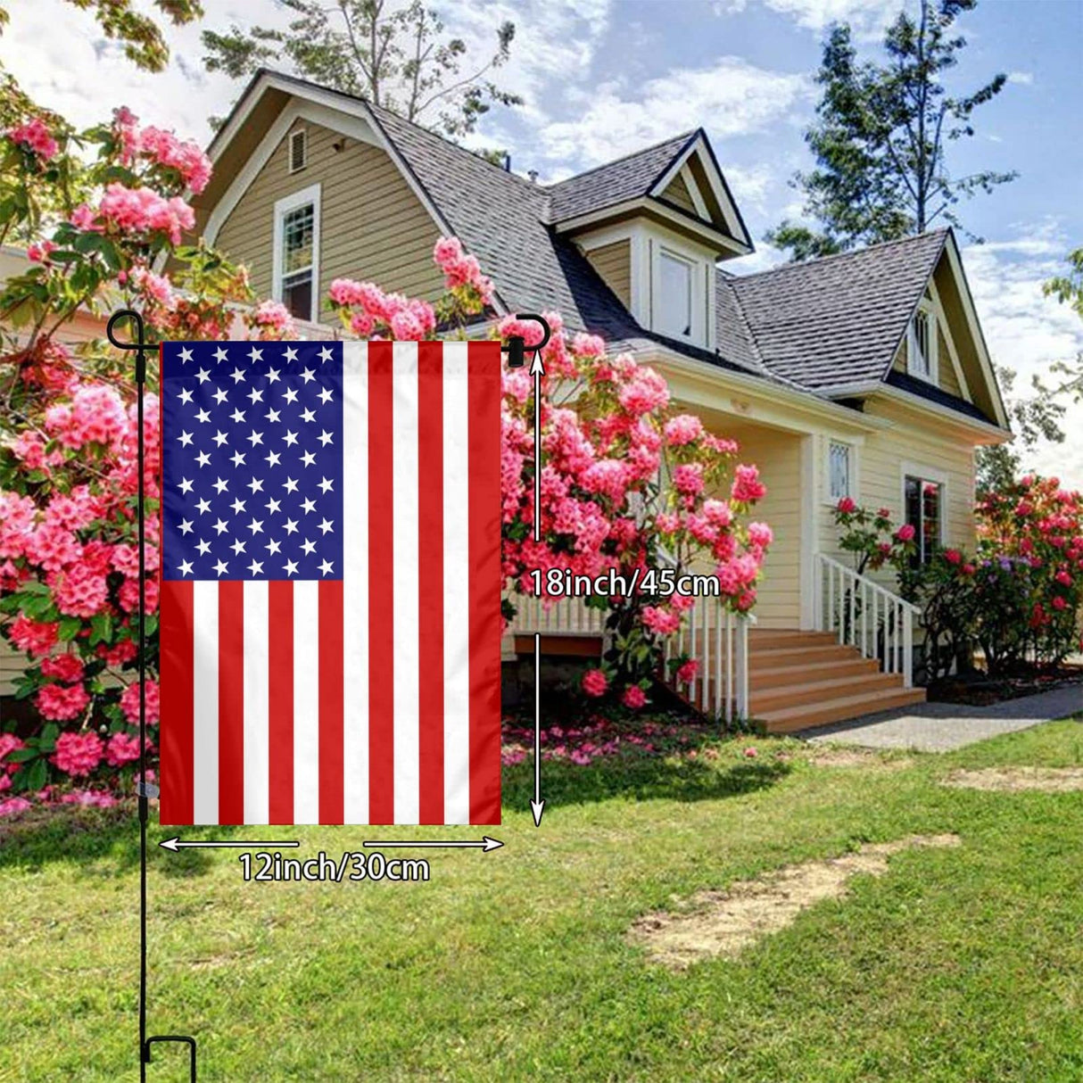 Outdoor 12x18 Inch Double Sided American Garden Flag American 4th of July Decorative Flag Fade Resistant Banner for Yard Lawn Home Decor DGFhk