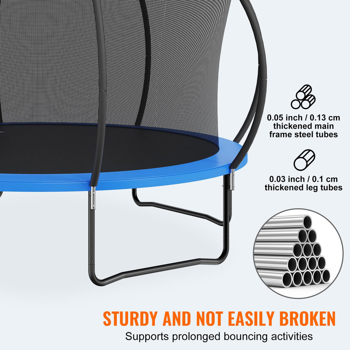 VEVOR 14FT Trampoline with Enclosure Net, Ladder, and Curved Pole, Heavy Duty with Jumping Mat and Spring Cover Padding, Outdoor Recreational for Kids Adults VEVOR