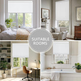 ChrisDowa Cordless Free-Stop 100% Blackout Blinds for Windows, Roller Windows Shades with Thermal Insulated, UV Protection Fabric for Living Room, Office and Home. Easy to Install.White,34" W X 72" H ChrisDowa