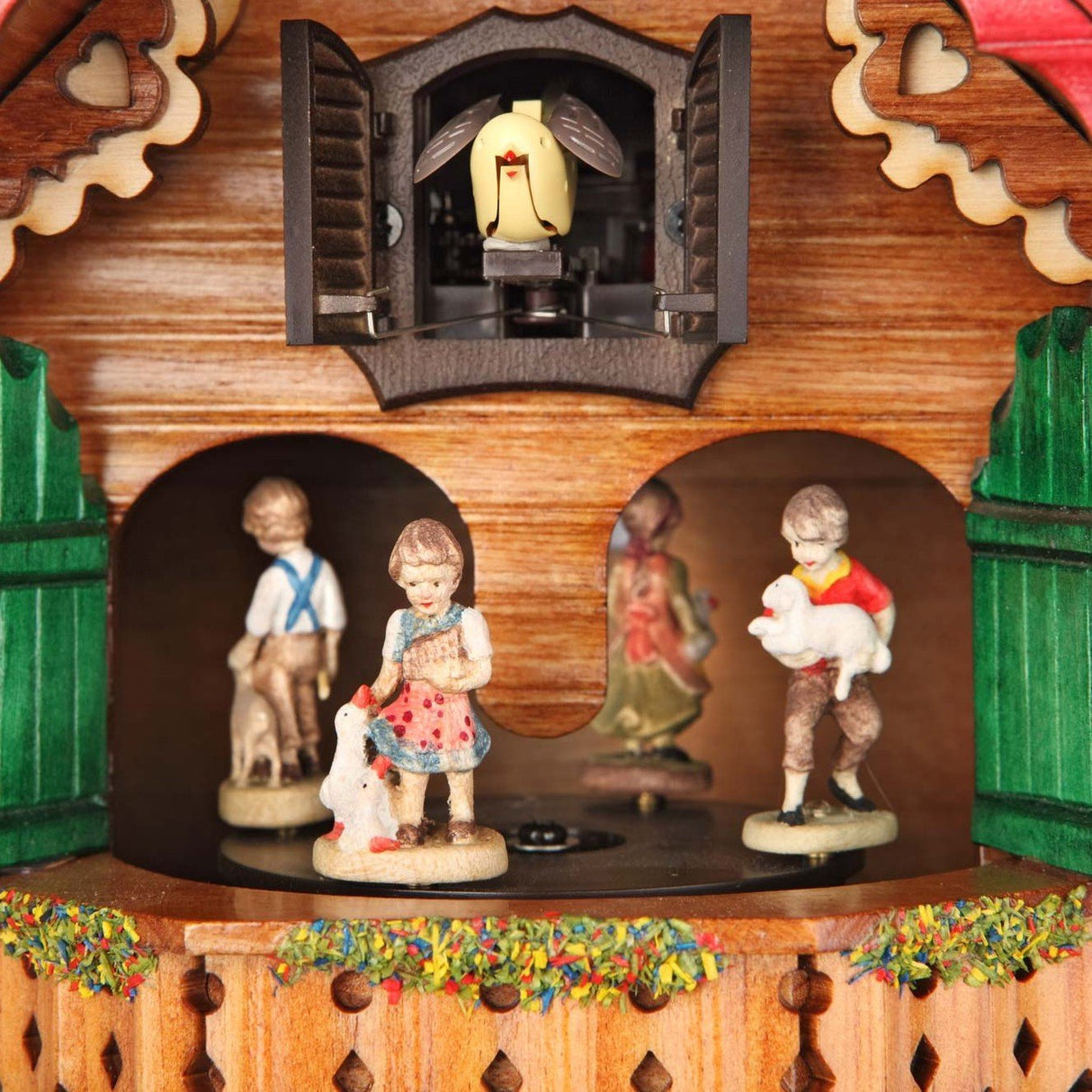 Trenkle Quartz Cuckoo Clock Black Forest House with Music, Turning Dancers TU 474 QMT HZZG Trenkle