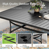 HERA'S HOUSE 9 Pieces Patio Dining Set, Outdoor Table and Chairs Set for 8, 8 x Brown Textilene Dining Chair and 60" Square Metal Dining Table, Outdoor Dining Sets for Lawn Garden Backyard Deck HERA'S HOUSE
