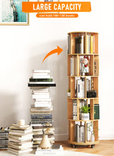 Suuiwau 5-Tier Rotating Bookshelf 360 ° Spinning Bookshelf Tower Wood Revolving Bookcase Corner Kids Bookshelves,Tall Narrow Storage Organizer with Sturdy Construction for Bedroom, Living Room Suuiwau