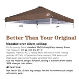 SCOCANOPY Replacement Top with Air Vent for 10x10 Canopy Frame, Canopy Cover ONLY, (Brown Ripstop) SCOCANOPY