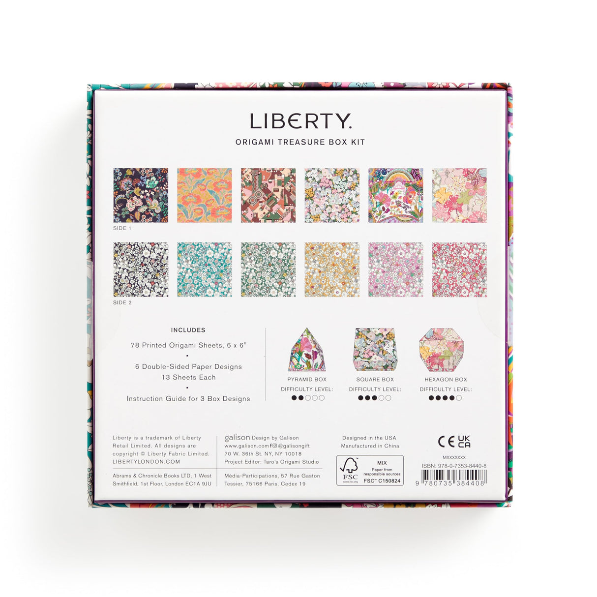 Galison Liberty Floral Origami – Origami Kit Featuring Iconic Liberty Prints and Instructions for Origami Folds Galison
