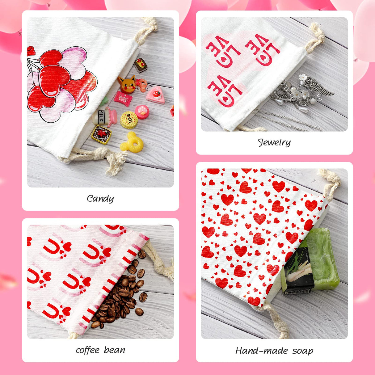 Shappy Sublimation Blank Small Drawstring Bags Candy Gift Bags 4x6'' Muslin Goodies Pouch Reusable Treat Sachet Sack for Valentine's Day Birthday Party Favors DIY Craft Supplies(50 Pieces) Shappy