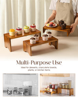 Tidita Acacia Wood Risers Display Stands Set of 3 - Wooden 3 Tier Cupcake Stand - 3 Tiered Riser for Vendors - Decorative Display Risers for Food Desserts Stand, Perfume, Funko POP at Party Wedding Tidita
