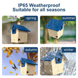 Qidoubird Smart Birdhouse with Camera, 2.4G WiFi Bird Watching Camera Night Vision, Wood Birdhouse Camera Auto Capture Bird Videos & Real Time Notify, Best for Bird Lovers Qidoubird