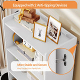 Hasuit Tall Bookshelf with Drawers Bookcase with 3 Drawers and 3-Tier Open Shelves Tall White bookshelf with Anti-Tipping Kits Wood bookshelf with Storage for Study Living Room Kitchen Bathroom, White Hasuit