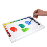 Masterson Aqua-Pro Watercolor Palette, Large 32 Well Palette for Mixing Paint, 11.5in x 15.5in, Lid Protects and Keeps Paint Clean, Plastic Paint Palette, Painting Palette, Paint Holder Masterson