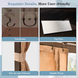 MELLCOM 10' x 12' Hardtop Gazebo, Brown Permanent Pavilion Gazebo with Curtains and Netting, Galvanized Steel Metal Double Roof Aluminum Gazebo with Aluminum Frame for Patio, Lawn & Garden MELLCOM