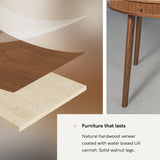 WERMO 47'' Round Dining Table for 4 People - Pre Assembled Round Kitchen Table with 2 Hidden Storages. Modern Dining Table, Round Wood Dining Table, Circle Dining Table, Modern Round Table (Walnut) WERMO