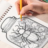 TPLHOUSE Botanical Bugs Coloring Book Spiral Bound for Adults, Premium Cover, 30 Enchanting Coloring Pages in Insect Garden's Wonder for Stress Relief and Relaxation TPLHOUSE