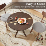 ERGOMASTER Dining Table Set for 2, Small Kitchen Table Chairs Set of 2, Mid-Century Wooden Round Dining Table and Two Dining Chairs for Dining Room, Kitchen, Café, Restaurant, Living Room… ERGOMASTER