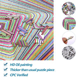 Bgraamiens Puzzle-Twisted 3D Colorful squares-1000 Pieces Square Puzzle Color Challenge Jigsaw Puzzles for Adults and Kids Bgraamiens