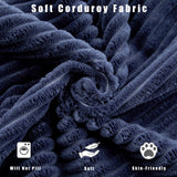 Anwick 2-in-1 Convertible Sleeper Sofa Bed, Corduroy Boneless Loveseat Cloud Couch for Living Room, Compressed Sofa in a Box, 5 Pillows, Fixed Frames, Side Pockets & Cup Holders, No Assembly (Blue) Anwick