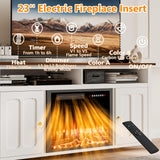 PUKAMI 58" Fireplace TV Stand with 23" Electric Fireplace Up to 65" TVs, 29" Tall Farmhouse Wood Entertainment Center with Open Storage Shelves with Cabinets, Media TV Console for Living Room (Brown) PUKAMI