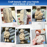 Wood Carving Tools, Hexola Wood Carving Kit 26-In-1 Whittling Kit- Includes Walnut Handle Wood Carving Knife,Whittling Knife, Hook Knife, Cut Resistant Gloves, Wood Carving Kit For Beginners Hexola