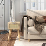 LAATOOREE Bedside Table Set of 2, Boho End Table with Solid Wood Feet for Bedroom and Living Room LAATOOREE