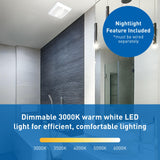 Panasonic FV-0511VFL1 WhisperFit DC Retrofit Ventilation Fan with Light, Dimmable LED Light and Nightlight, 50, 80 or 110 CFM, Quiet Energy Star Certified Energy-Saving Ceiling Mount Fan Panasonic