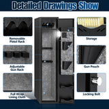 KAER 4-5 Gun Safes,Gun Safe for Rifles and Pistols,Shotgun Rifle Safe,Gun Safes for Rifle and Shotguns,Long Gun Cabinets with Fingerprint/Digital Keypad/Removable Shelf for Rifles Safes KAER