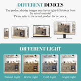 LUXOAK 60" Farmhouse Coffee Bar Cabinet with Beverage Fridge (Included), Wine Bar Cabinet with Drawer Storage, Mini Fridge Cabinet, Sideboard Cabinet for Dining Room, Living Room-Brown LUXOAK