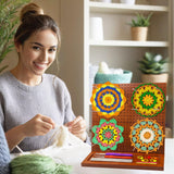 Crochet Blocking Board with 16 Pegs, 11x11 Inch: Granny Square Blocking Board - Gifts for Women, Mom, and Mother, Blocking Boards for Crochet Projects VEIYAILU