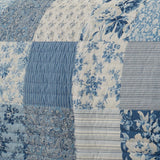 Laura Ashley - King Quilt Set, Reversible Cotton Bedding with Matching Shams, Farmhouse Inspired Home Decor (Paisley Printed Patchwork Blue, King) Laura Ashley