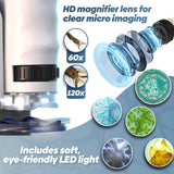 Microscope for Kids, 60x-120x, Science Kits for Kids Age 5-7, Stem Toys for 5 Year Old, Detachable Miniscope, Portable Mini Scope, Handheld, Explorer Set, Microscope for Adults, Science Toys, Gift CANOSLY
