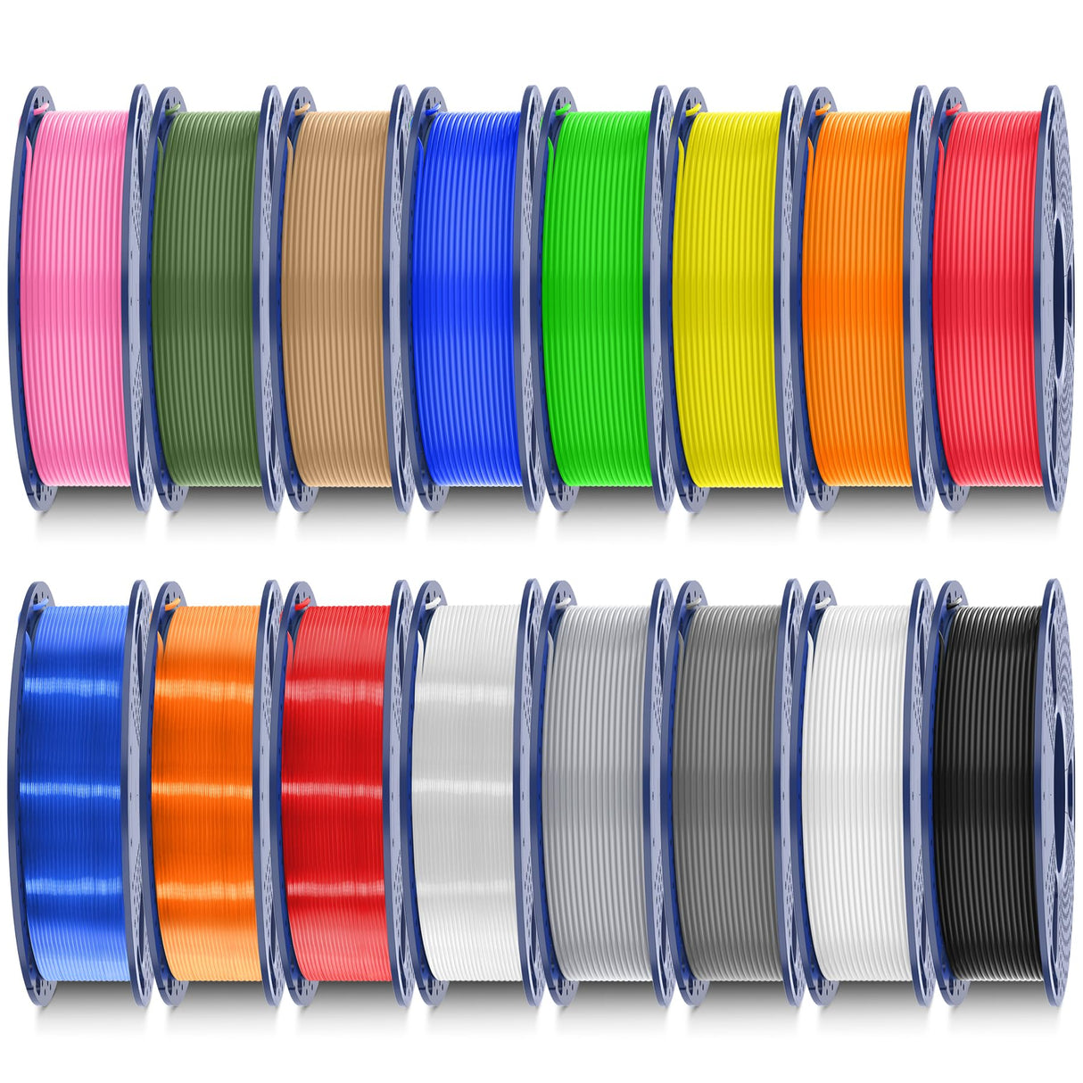 SUNLU PLA Filament 16 Color Bundle Multicolor, PLA 3D Printer Filament 1.75mm, Individually Vacuum Packed, 0.25kg per Spool, 4kg in Total, 16 Pack. (12 Regular Solid Color and 4 Transparent Color) SUNLU