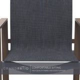 Grand patio 7 Piece Outdoor Dining Set with Faux Wood Grain Finish, Modern Alunimum Table and Chairs for 6 with Market Umbrella Hole for Garden, Backyard,Poolside,Lawn,Porch,Deck,Yard,Dark Brown Grand patio