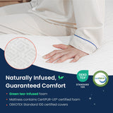 GAESTE 12 Inch Cal King Cooling Gel Medium Firm Green Tea Memory Foam Mattress for Cool Sleep CertiPUR-US Certified Convenient Mattress in a Box Fiberglass Free (California King, 12 in) GAESTE