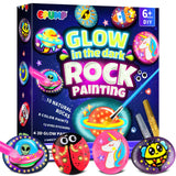 EPUMP Rock Painting Kit for Kids – Glow-in-The-Dark Arts & Crafts Set for Boys & Girls Ages 6-12, DIY Crafts Creative Painting Toys, Fun Art Supplies for Kids Activities & Birthday Gifts EPUMP