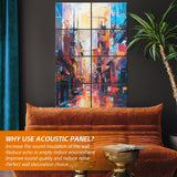 AtawLege 8 Pack Art Acoustic Panels, 48"X32" Self-adhesive Soundproof Wall Panels, Decorative Sound Absorbing Panel, Acoustic Treatment for Studio, Home, Office (Urban Alleys) AtawLege