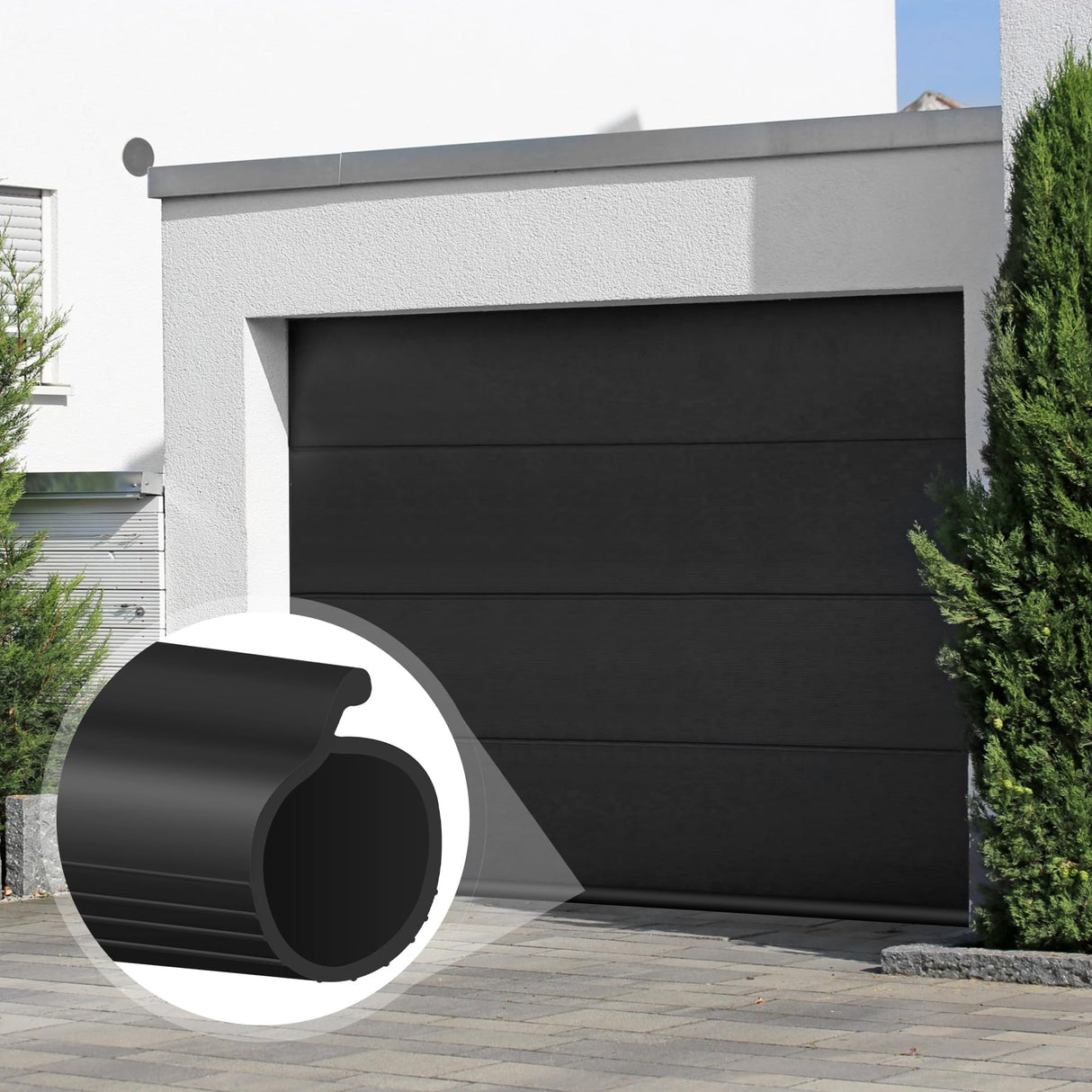 ToLanbbt 10FT Garage Door Seals Bottom Rubber 0.19" P Bulb Bottom Weather Seal, Overhead Garage Door Seal Replacement Weather Stripping (10 FT, Black) ToLanbbt