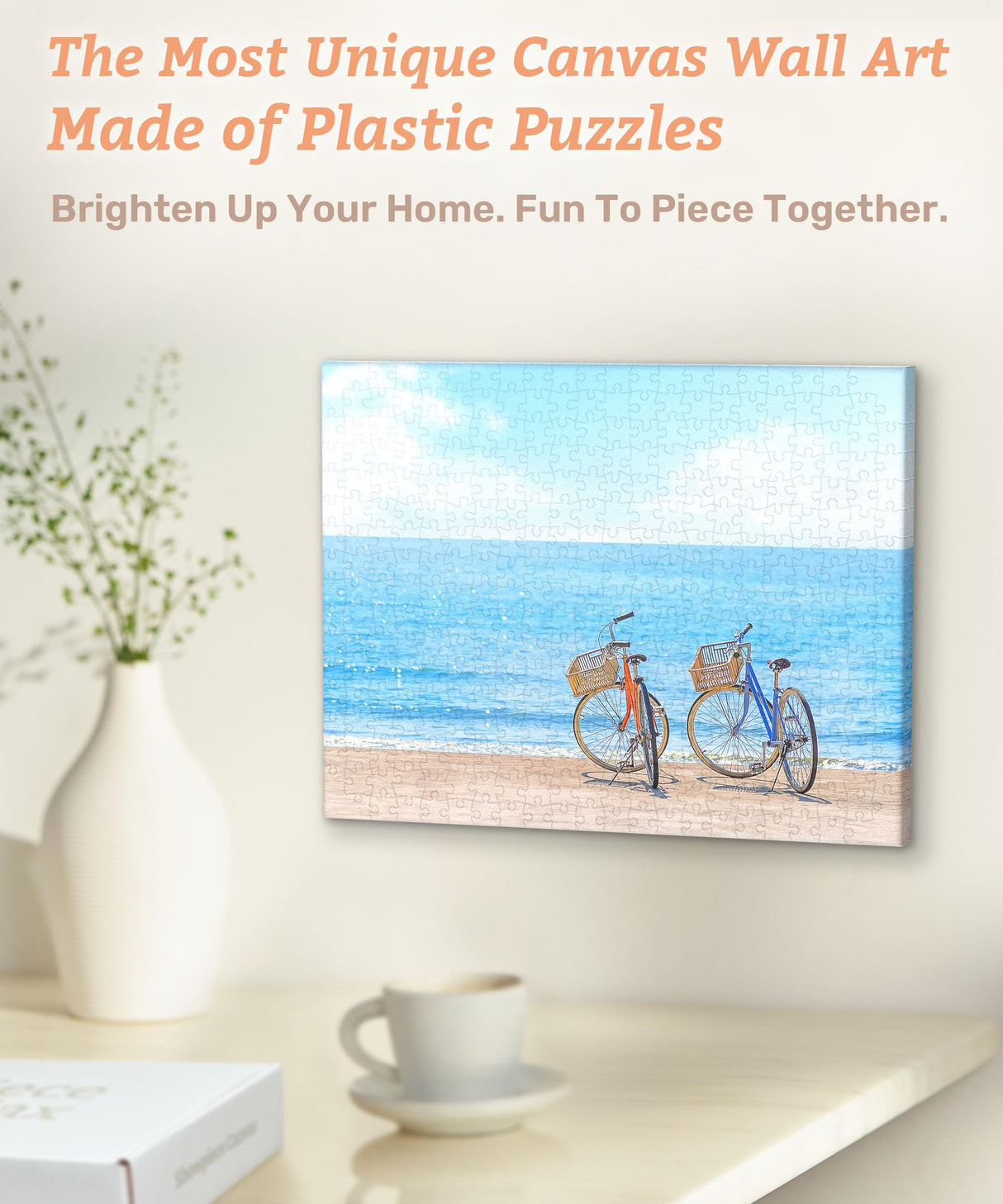 PieceRelax Canvas Wall Art Puzzles for Adults - Away from The City - Tranquil Summer Beach Unique Gift & Home Décor with Plastic Jigsaw Puzzle Artwork for Living Room Bedroom [HN1316] PieceRelax