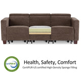 MCombo Zero Wall Recliner Sofa, Power Reclining Sofa, Wall Hugger Power Recliner Sofa with Adjustable Headrest, USB & Type C Ports, for Living Room, Fabric, HL198M3 (Coffee, 3-Seater) MCombo